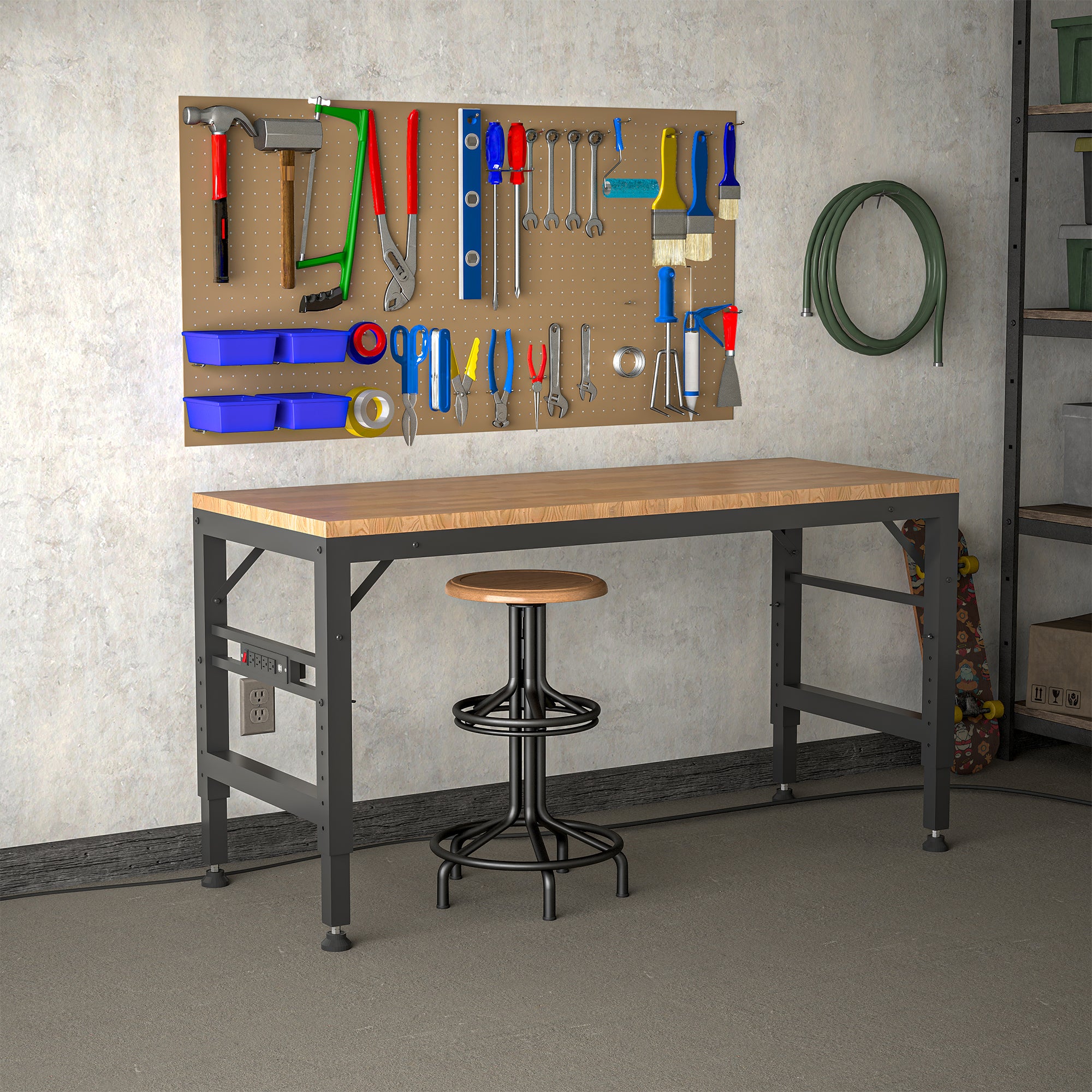 LZBEITEM 60" Adjustable Workbench for Garage