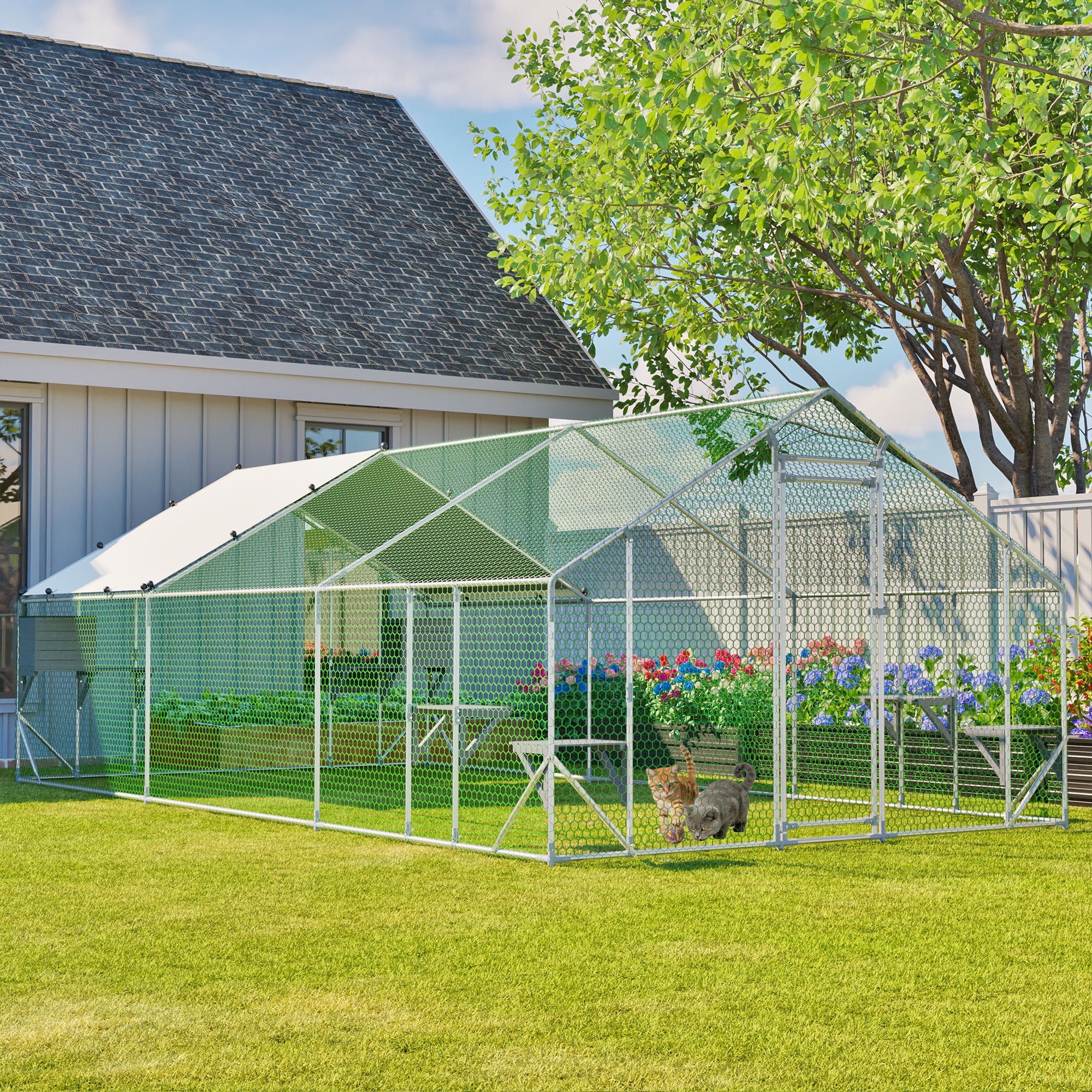 LZBEITEM Catio 10x20 ft Outdoor Cat Enclosure