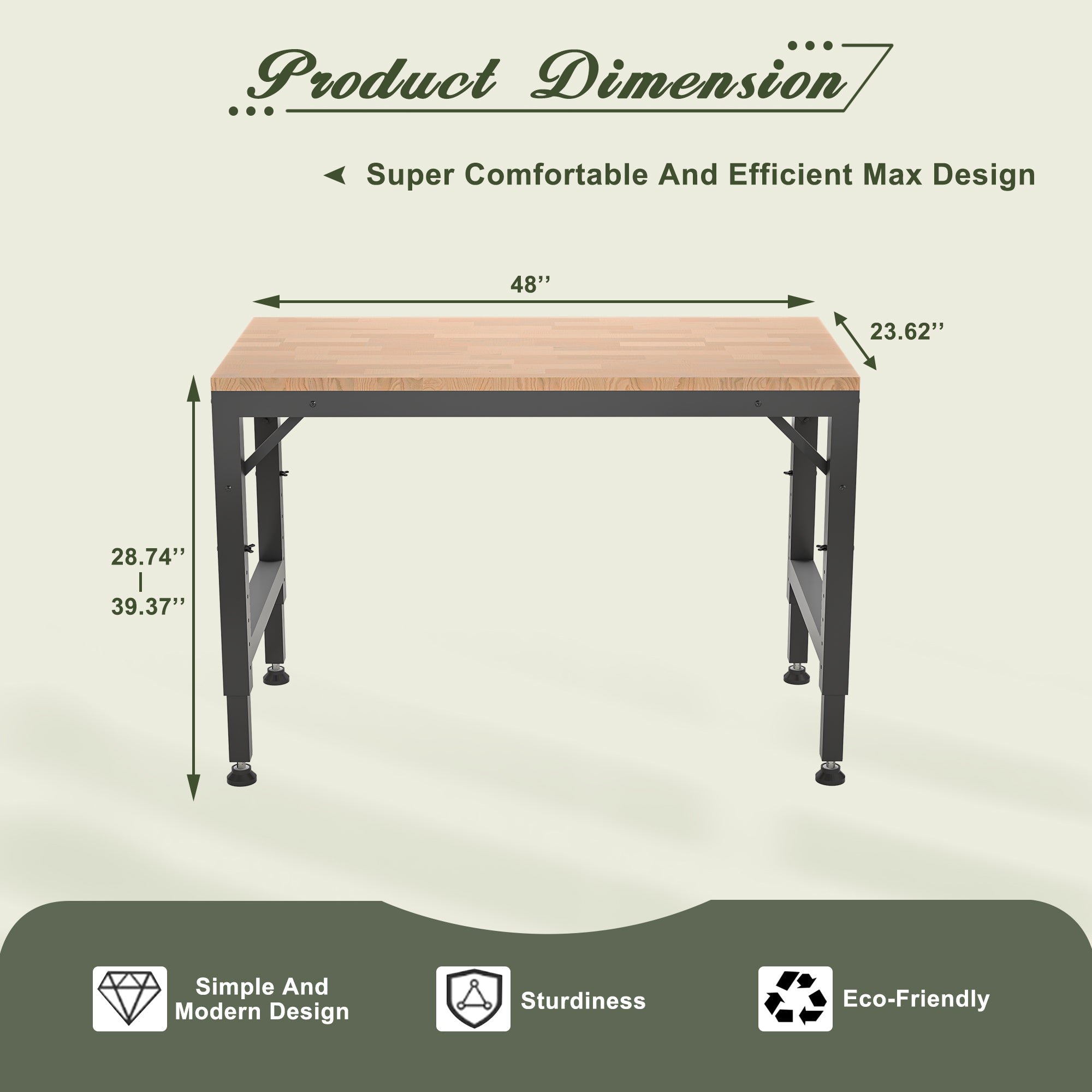 LZBEITEM Workbench for Garage 48 Inch