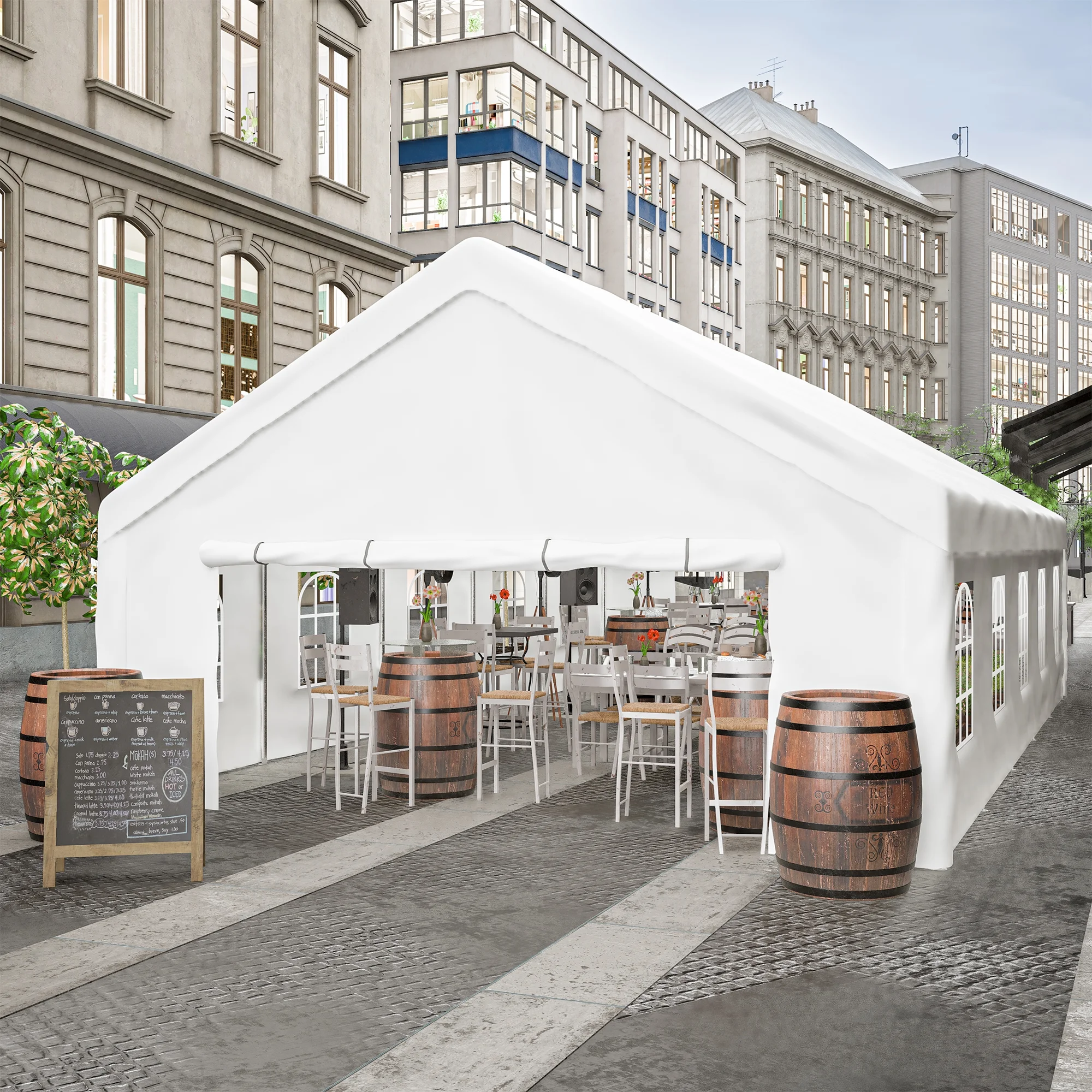 LZBEITEM 20' x 32' Large Heavy Duty Outdoor Canopy Party Tent & Carport