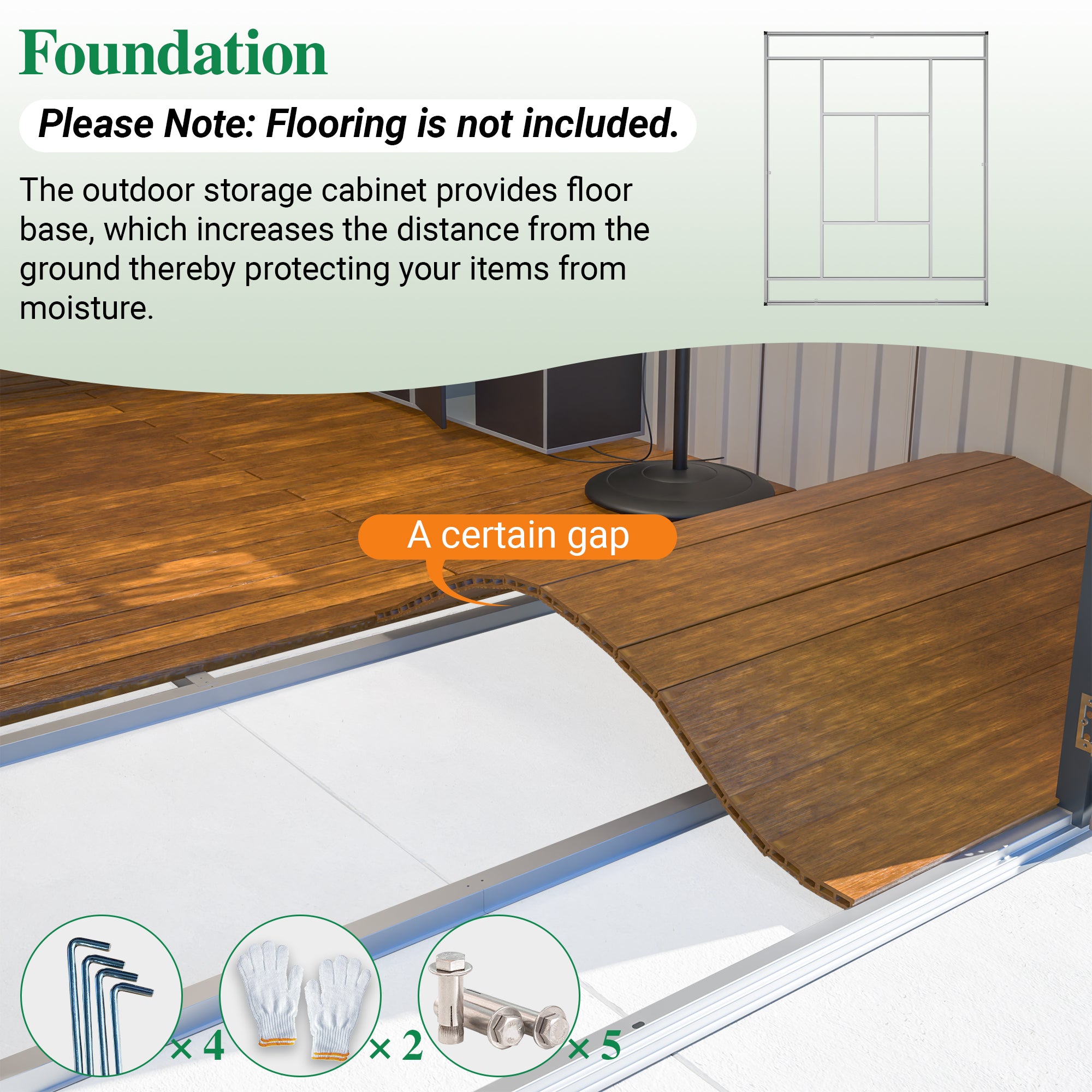 LZBEITEM 10' x 12' Metal Outdoor Storage Shed with Floor Frame Kit