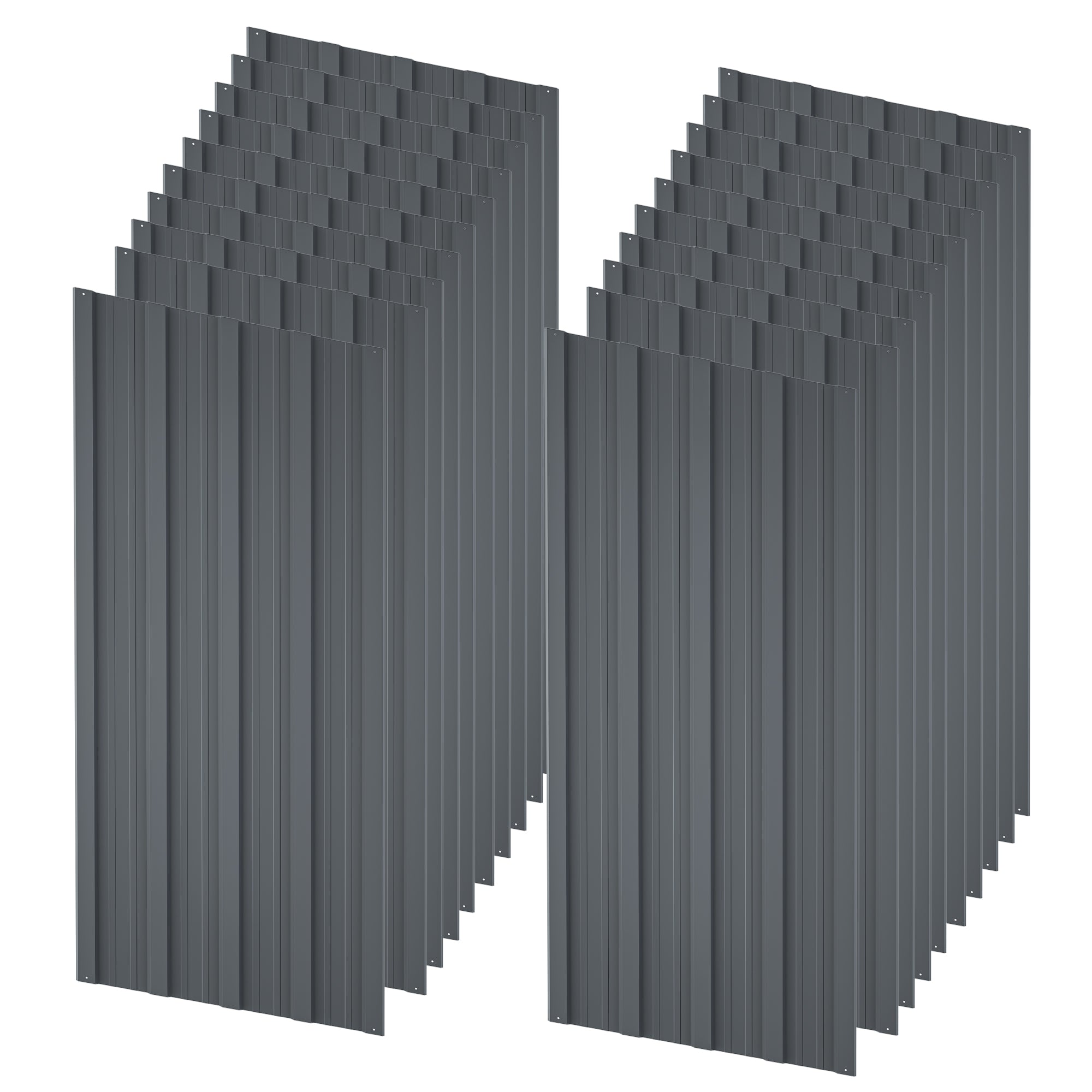 LZBEITEM Roof Panels 20 Pieces Set Gray
