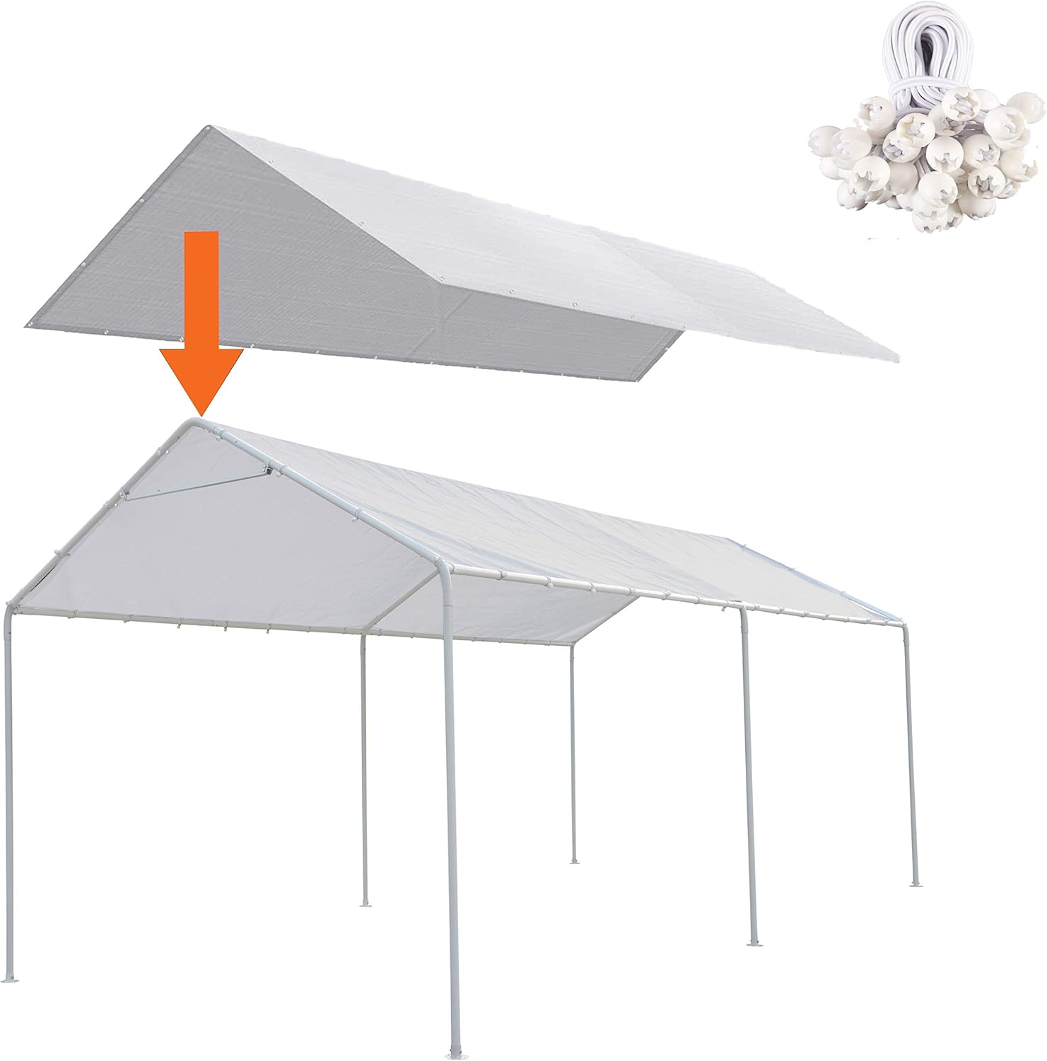 Thanaddo 10 x 20 Ft Carport Replacement Canopy